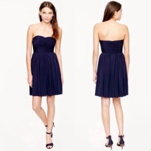 J. Crew 100% silk chiffon strapless dress, sz 4Petite